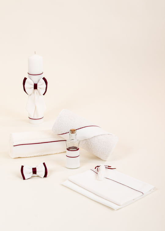Set Botez Teira 2 Piese, Lumanare si Trusou Personalizat Botez AnneBebe