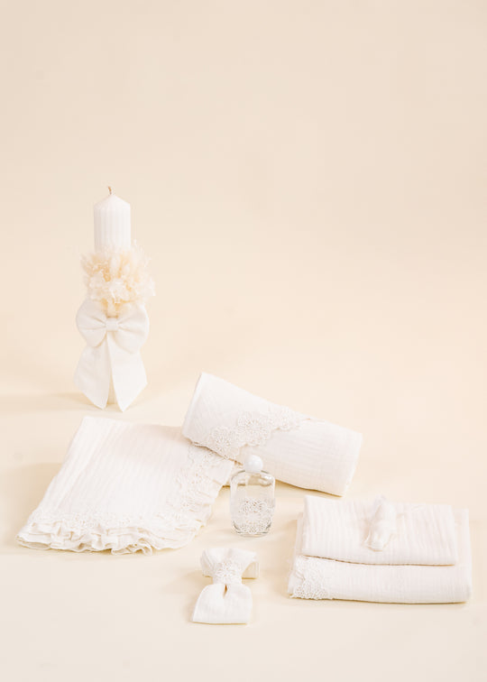 Set Botez Andra 2 Piese, Lumanare Trusou Personalizat Botez AnneBebe