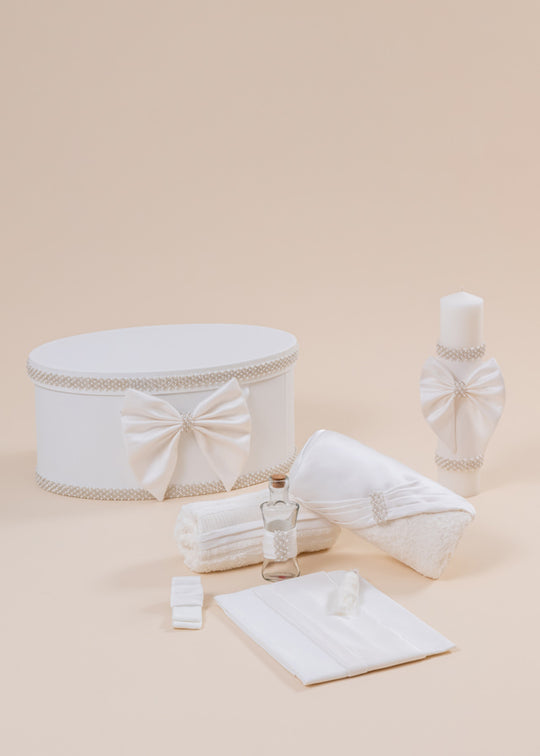 Set Botez Lolita Baby Princess 3 Piese, Lumanare, Trusou si Cufar Personalizat AnneBebe