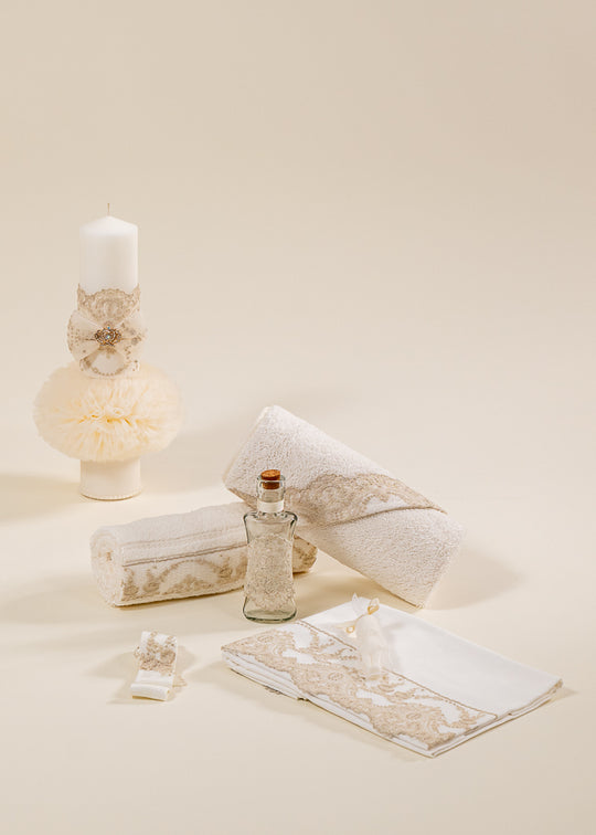 Set Botez 2 Piese Danielle Lumanare si Trusou Personalizate AnneBebe