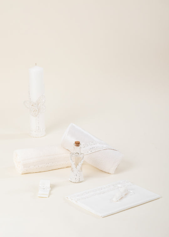 Set Botez Olga 2 Piese Lumanare si Trusou Personalizat AnneBebe
