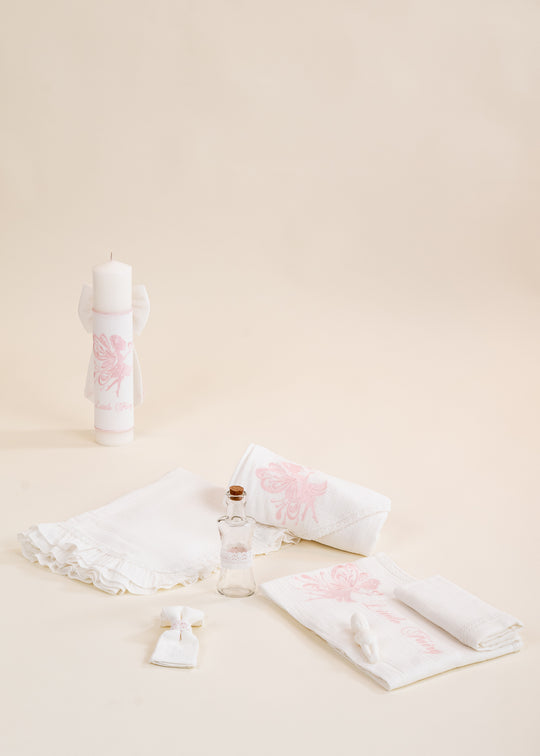 Set Botez Zana 2 Piese Lumanare si Trusou Personalizat Botez AnneBebe