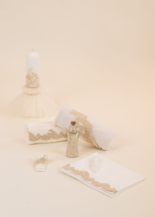 Set Botez Nicoleta 2 Piese, Lumanare si Trusou Personalizat Botez AnneBebe
