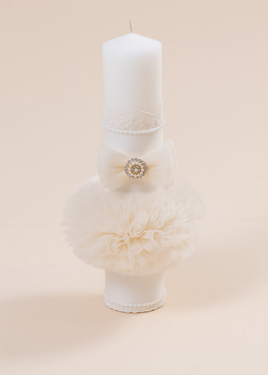 Свічка Tina globe Tull Cappuccino І мереживо AnneBebe