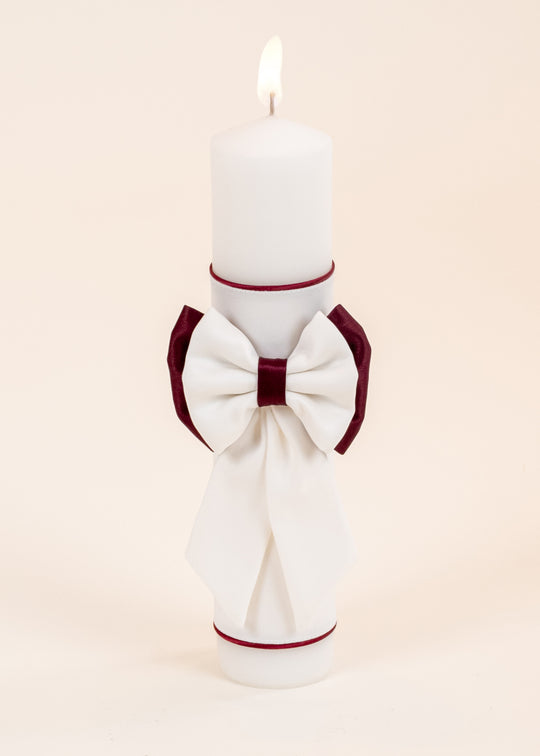 Lumanare Teira Cu Funda Dubla Crem Si Grena AnneBebe