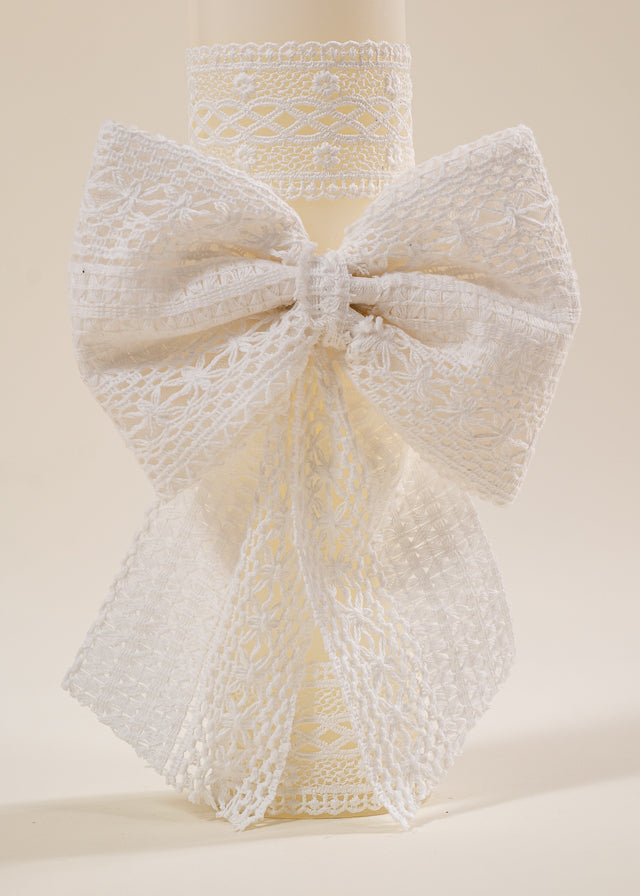 Set Botez Annelis 3 Piese  Rochie Trusou si Lumanare Personalizat Botez AnneBebe