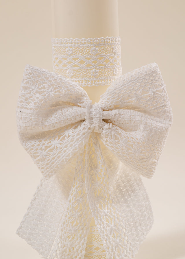Set Botez Annelis 3 Piese  Rochie Trusou si Lumanare Personalizat Botez AnneBebe