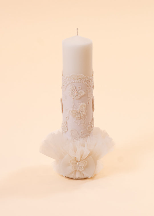 Candle Aida Cream Lace Butterflies AnneBebe