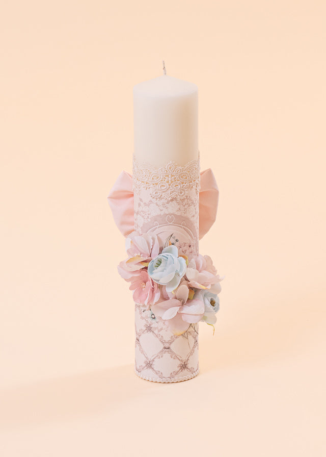 Candle Alina Flowers Pink And Blue AnneBebe