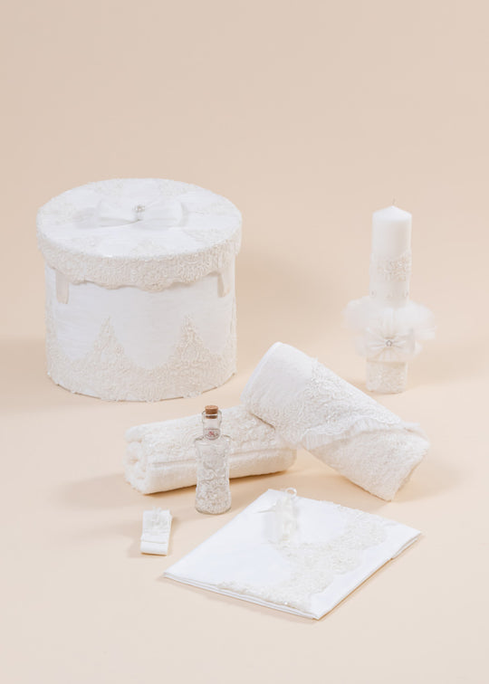 Set Sonia 3 Piese, Lumanare, Trusou si Cufar Personalizate AnneBebe