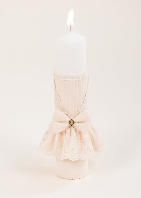 Candle Amelia Cappuccino Lace And Pleat AnneBebe