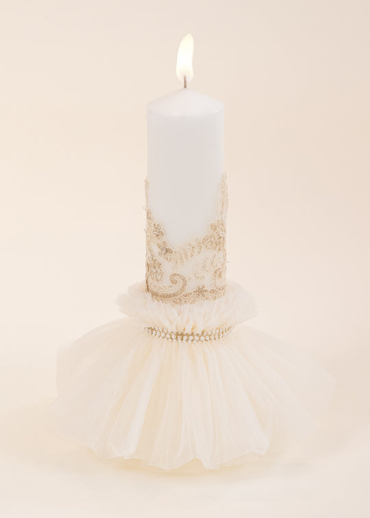 Lumanare Nicoleta Tull Capucino Dantela Aurie AnneBebe