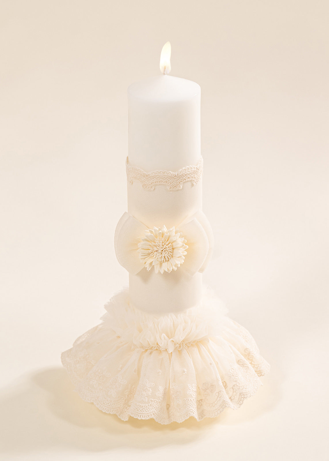 Mira 3 Piece Baptism Set Dress, Trouser and Candle Personalized Baptism AnneBebe