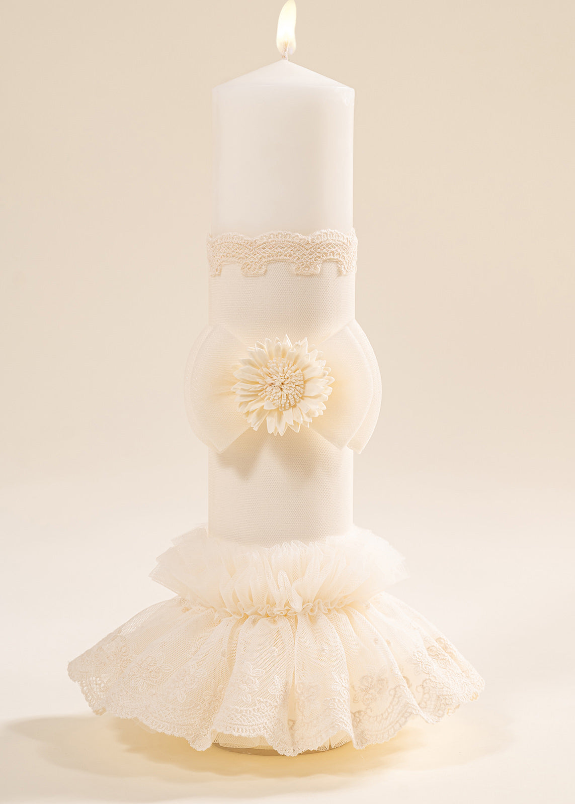 Mira 3 Piece Baptism Set Dress, Trouser and Candle Personalized Baptism AnneBebe