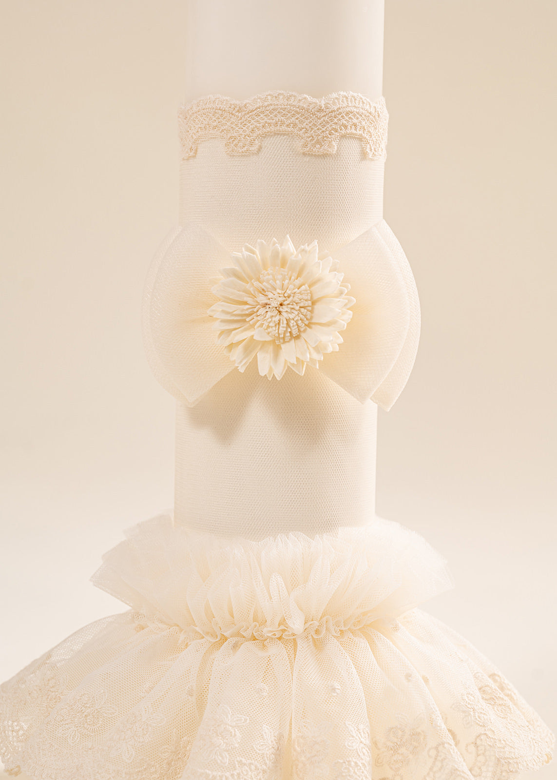 Mira 3 Piece Baptism Set Dress, Trouser and Candle Personalized Baptism AnneBebe