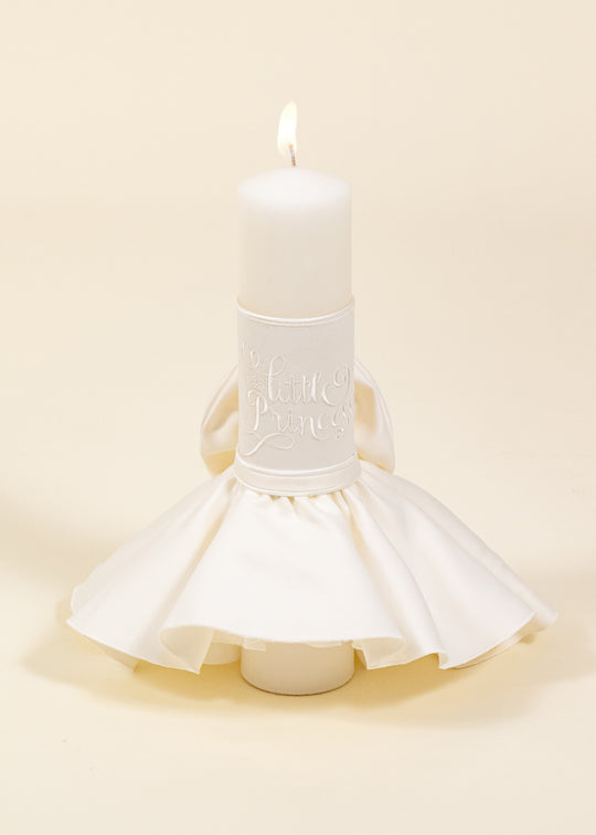 Lumanare Cataleya Satin Crem Cu Trena Brodata ,, Litell Princess " AnneBebe