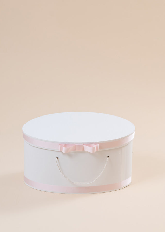 Cream Girl's Christening Chest With Pink Ribbon AnneBebe