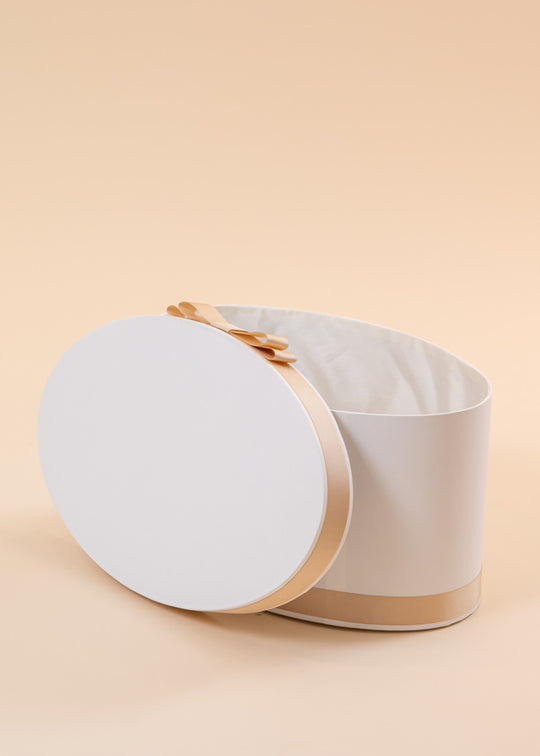 Cream Oval Christening chest Ribbed ribbon Cappucino Annebebe