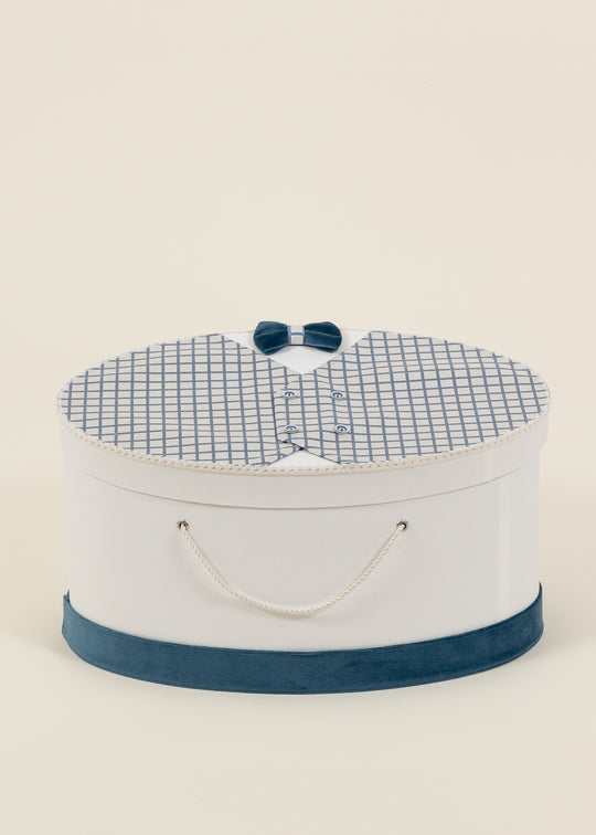 Cufar Antonio Oval Crem Cu Patratele Bleo Pe Capac AnneBebe