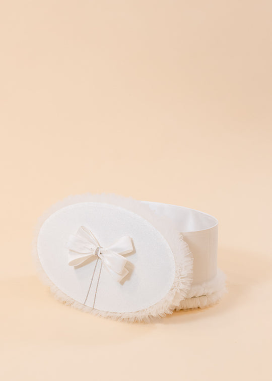 Cufar Freya Oval Tull Crem Cu Sclipici AnneBebe