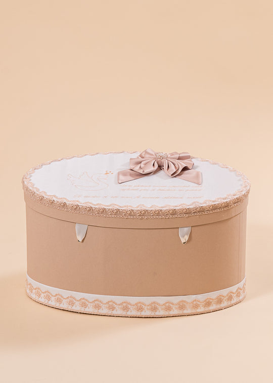 Vivienne Beige Chest Satin Bow And Swan Embroidery AnneBebe