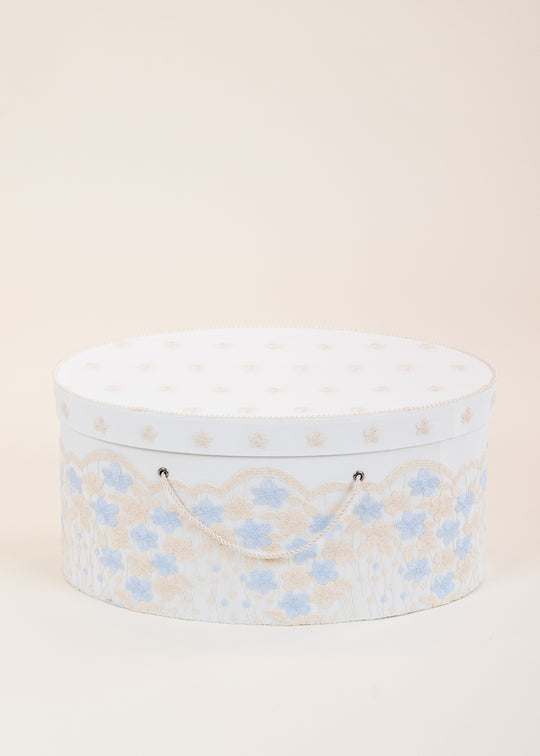 Cufar Francesca Crem Flori Brodate Bleu Si Capucino AnneBebe
