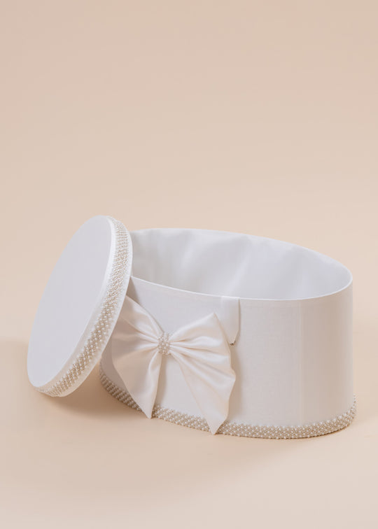 Cufar Botez Lolita Baby Princess Oval Crem Perle Model Romb Si Funda AnneBebe