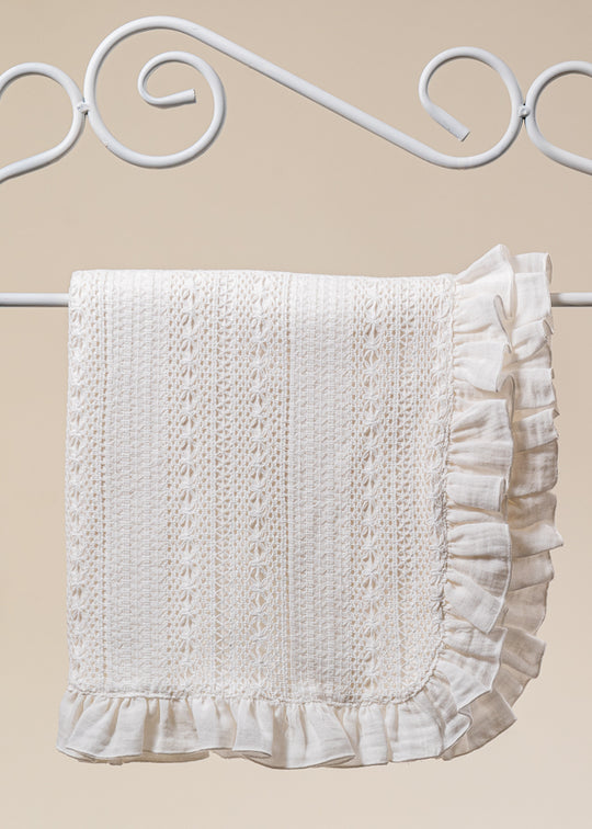 Pled Annelis Crem Dantela din Bumbac AnneBebe