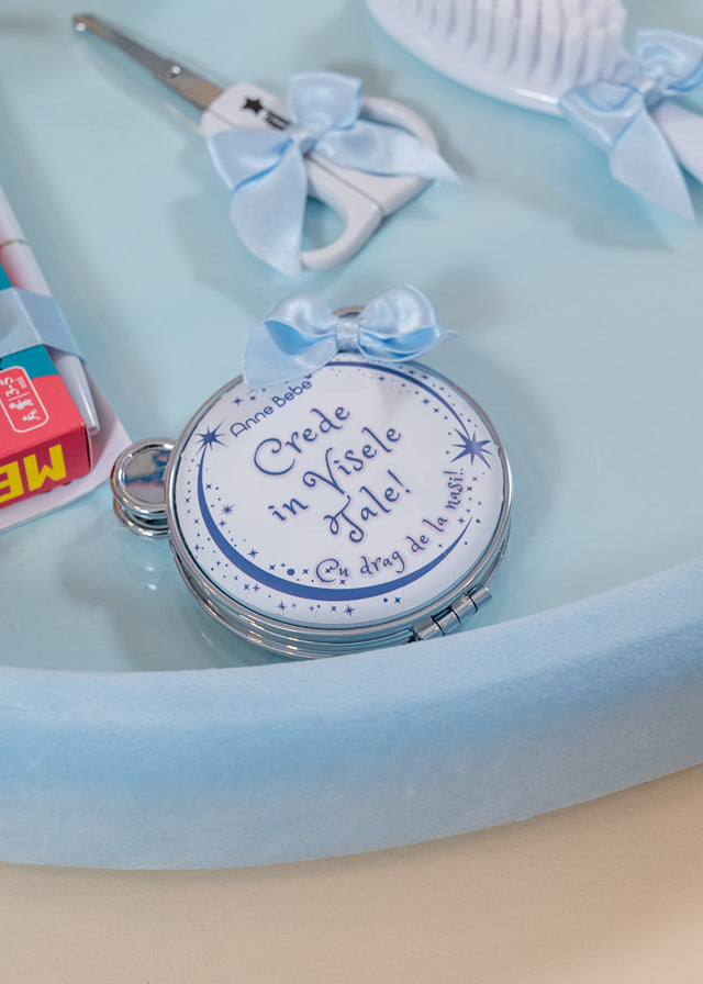 Boy's tray set for cutting the Bleu AnneBebe motif