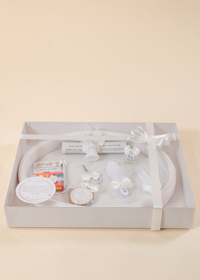 Unisex tray set for cutting the cake and breaking the cake Beige AnneBebe