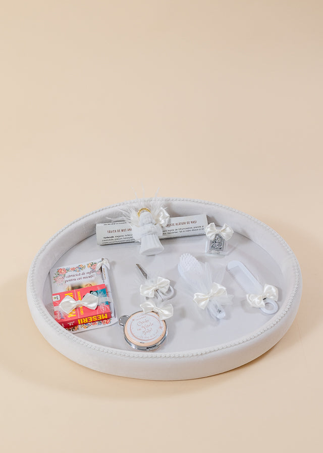 Unisex tray set for cutting the cake and breaking the cake Beige AnneBebe