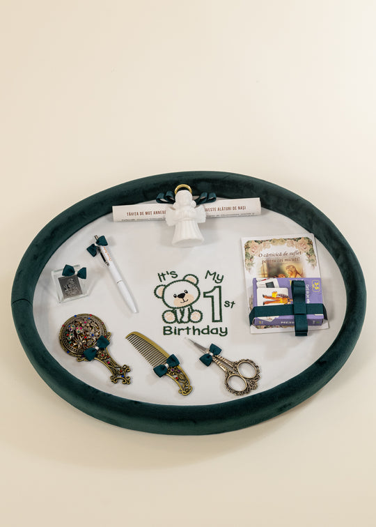 Tavita Mot 1 St Birthday Catifea Verde + Broderie AnneBebe