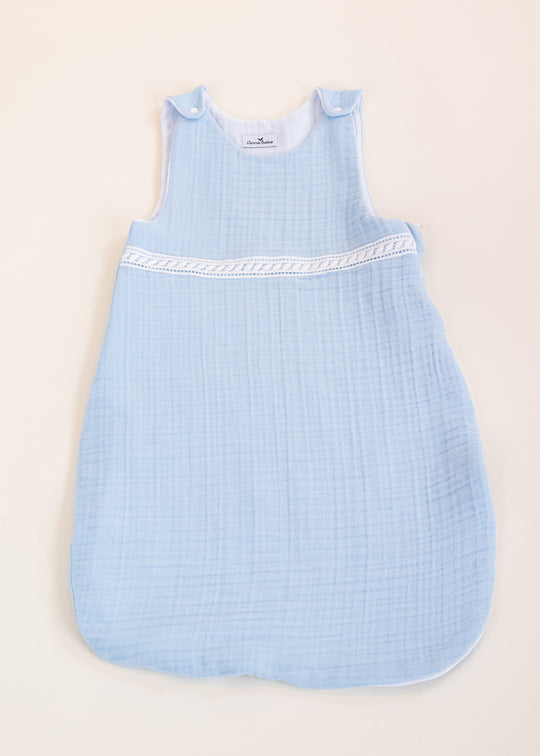 Sac De Dormit Din Muselina Bleu Baietei AnneBebe