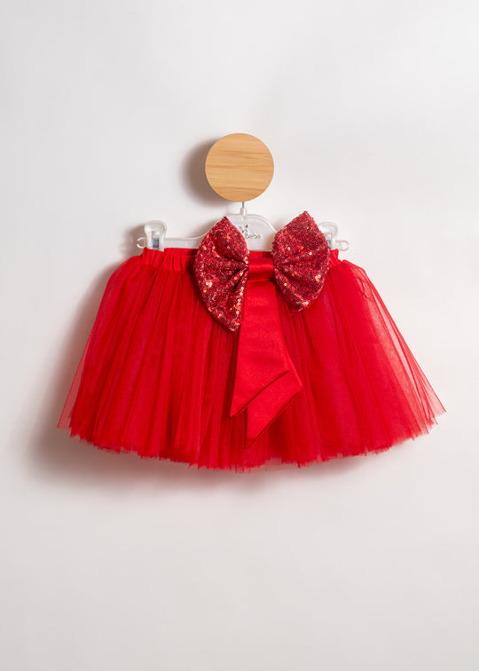 Fusta Tull Rosu Funda Paiete AnneBebe