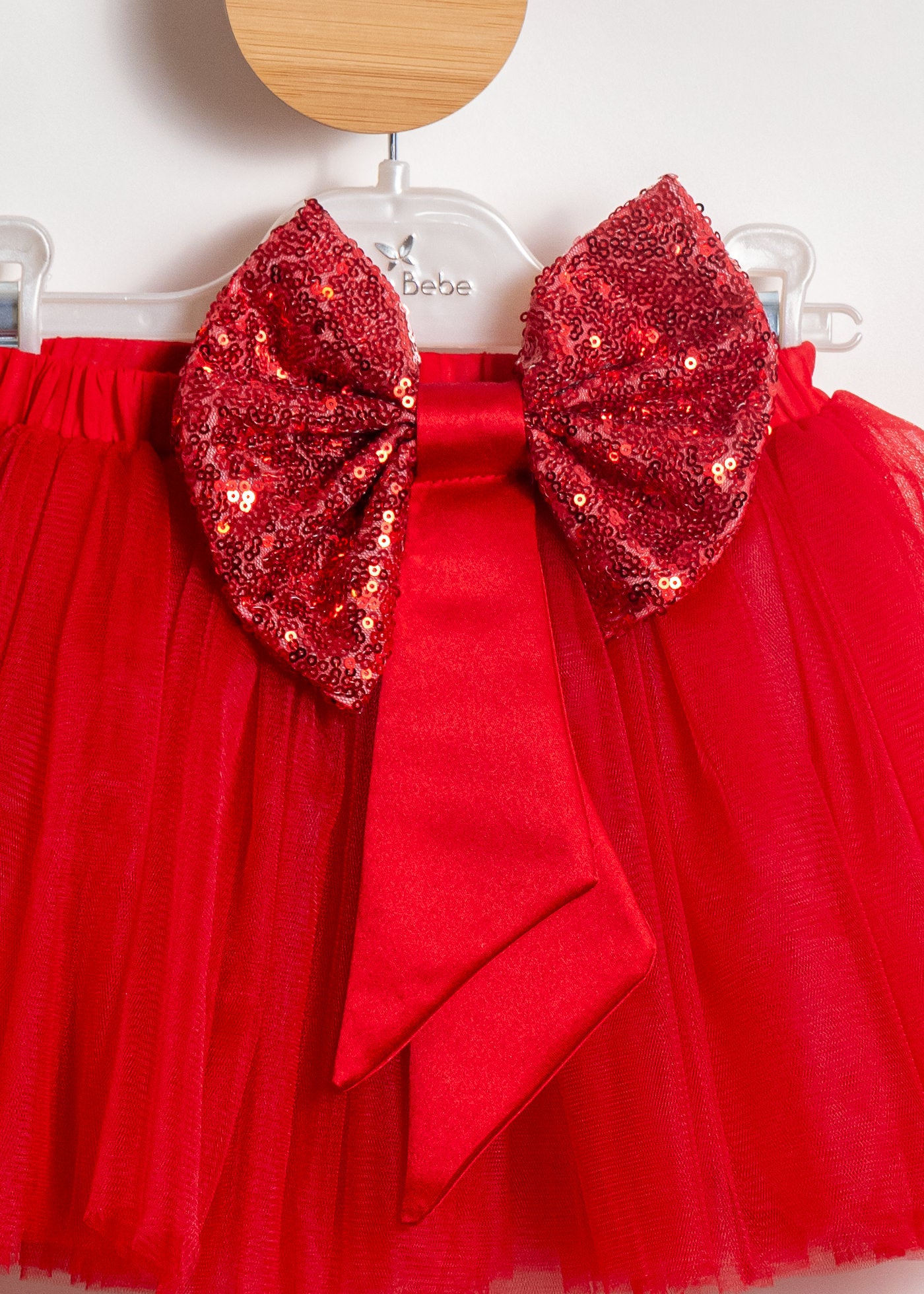 Fusta Tull Rosu Funda Paiete AnneBebe