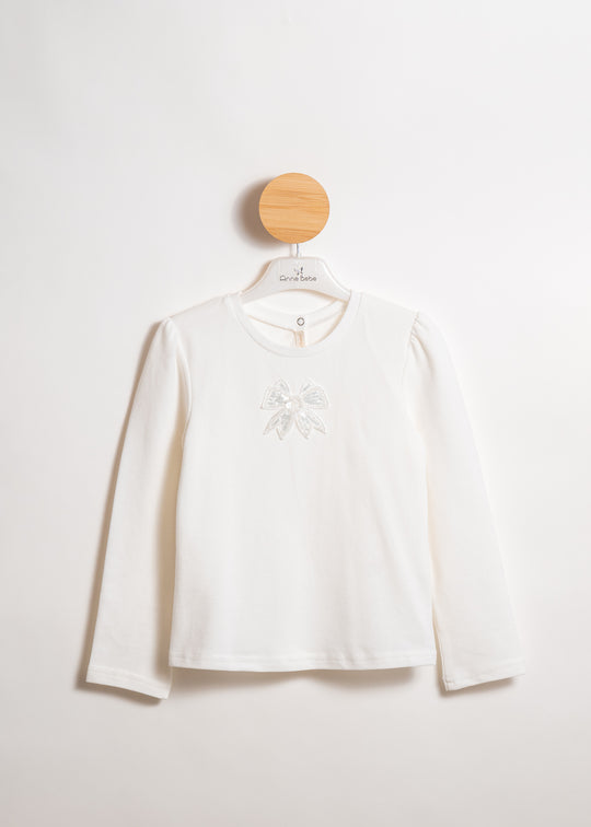 Bluzita Crem Cu Fundita Paiete Argintii AnneBebe