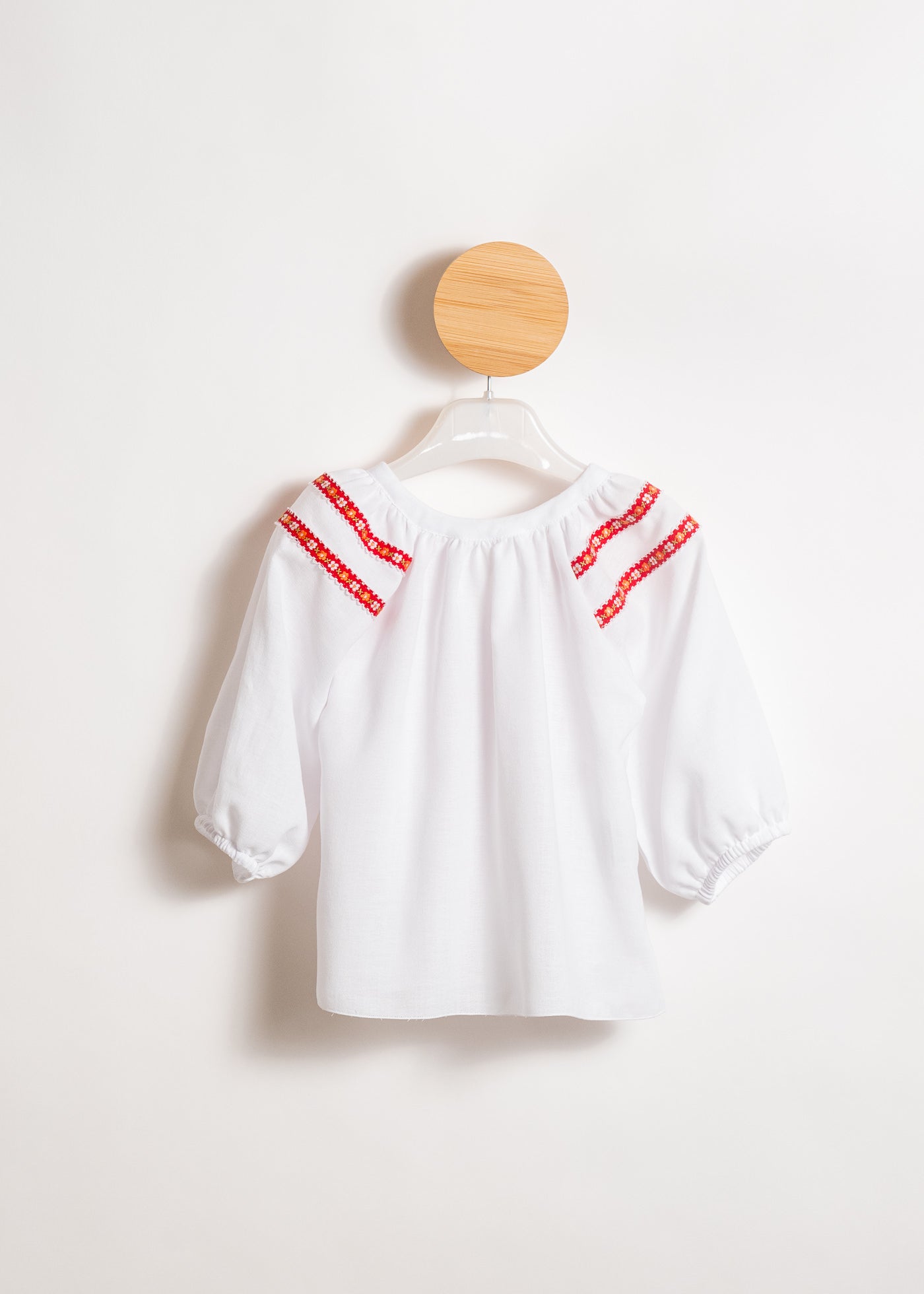 Ie Traditionala Alba Banda Flori Albe Si Portocalii AnneBebe 