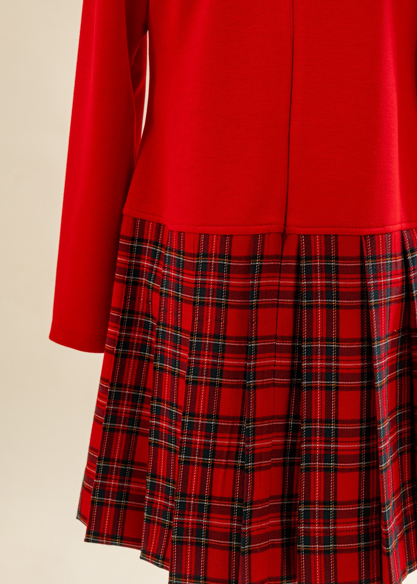 Rochita Rosie Dreapta Fusta Carouri Rosu Cu Verde AnneBebe