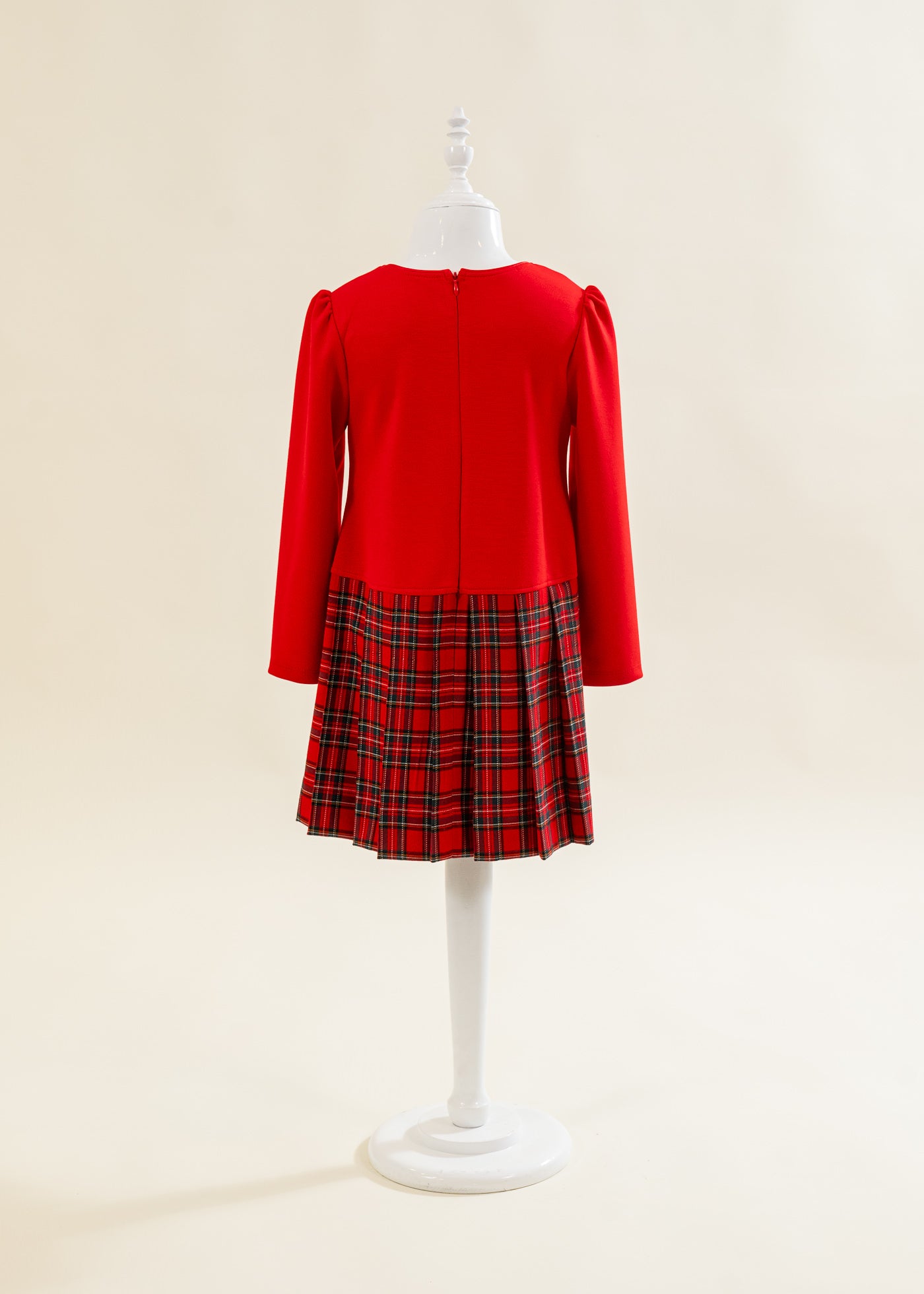 Rochita Rosie Dreapta Fusta Carouri Rosu Cu Verde AnneBebe