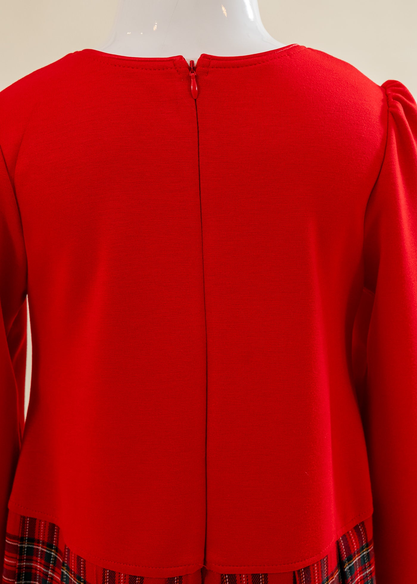 Rochita Rosie Dreapta Fusta Carouri Rosu Cu Verde AnneBebe