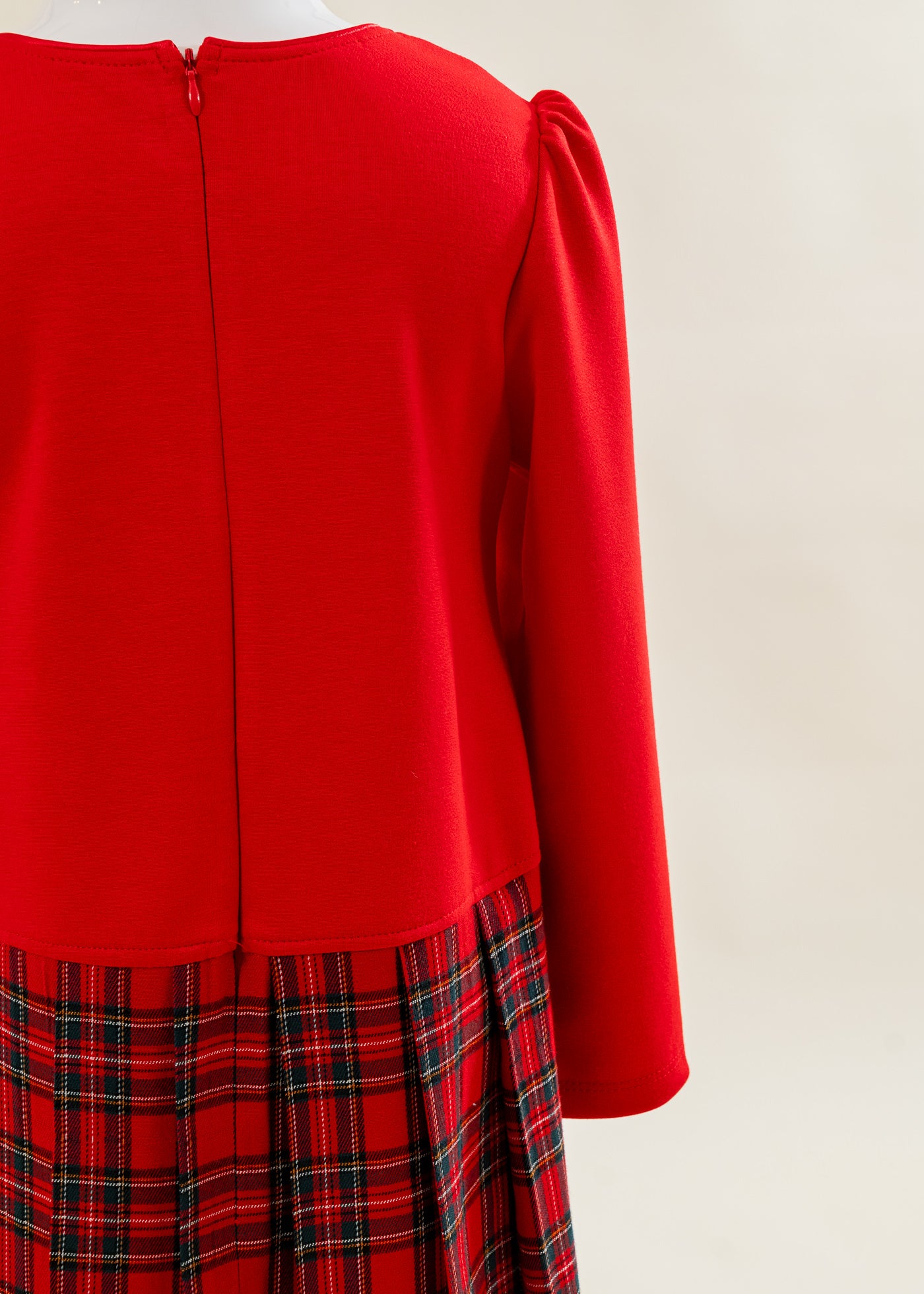 Rochita Rosie Dreapta Fusta Carouri Rosu Cu Verde AnneBebe