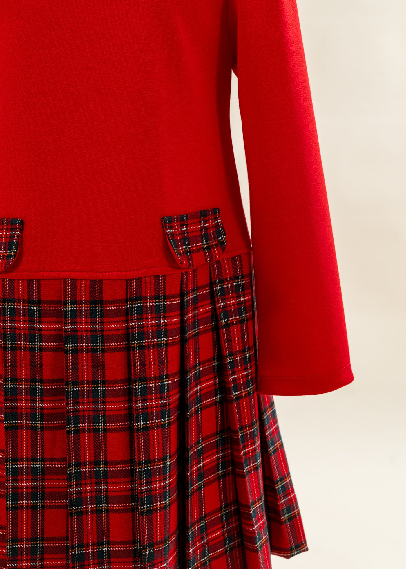 Rochita Rosie Dreapta Fusta Carouri Rosu Cu Verde AnneBebe