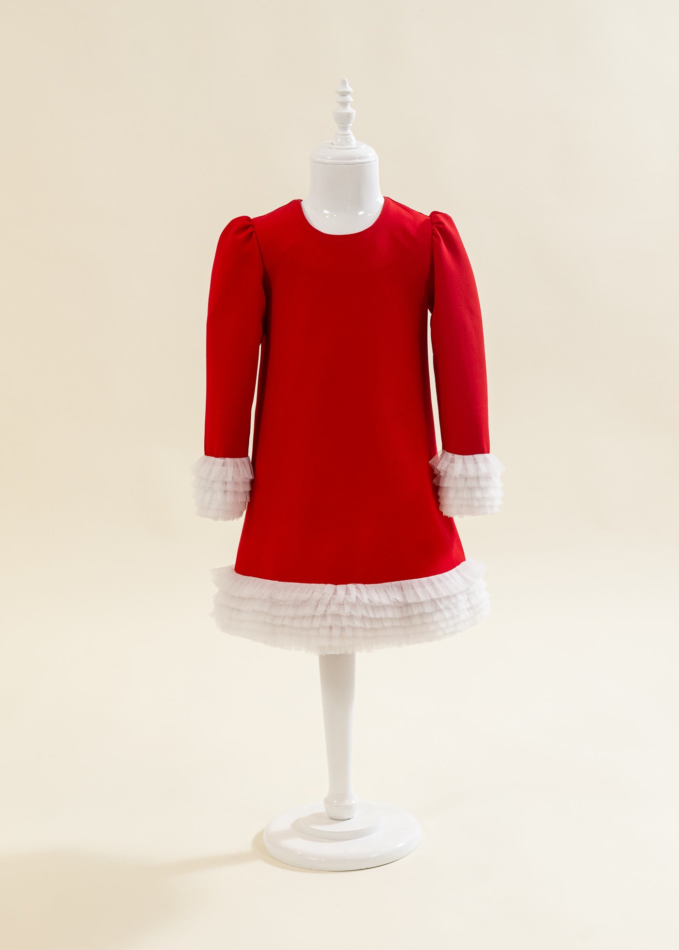 Rochita Rosie Cu Volanase Plisate Tull Crem AnneBebe