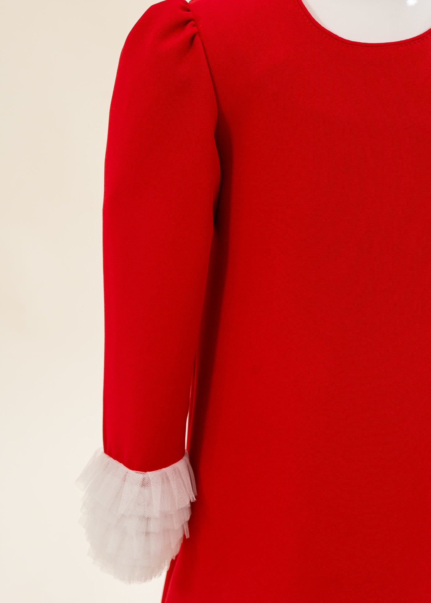 Rochita Rosie Cu Volanase Plisate Tull Crem AnneBebe