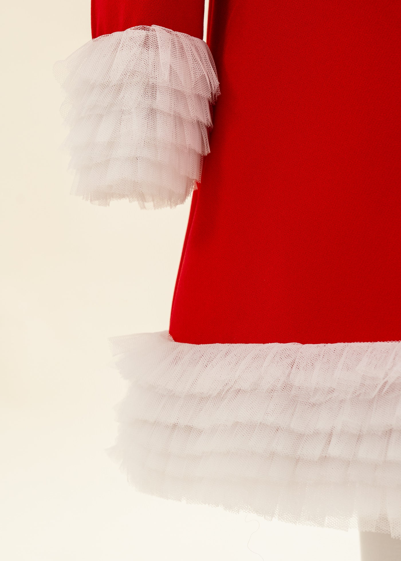 Rochita Rosie Cu Volanase Plisate Tull Crem AnneBebe