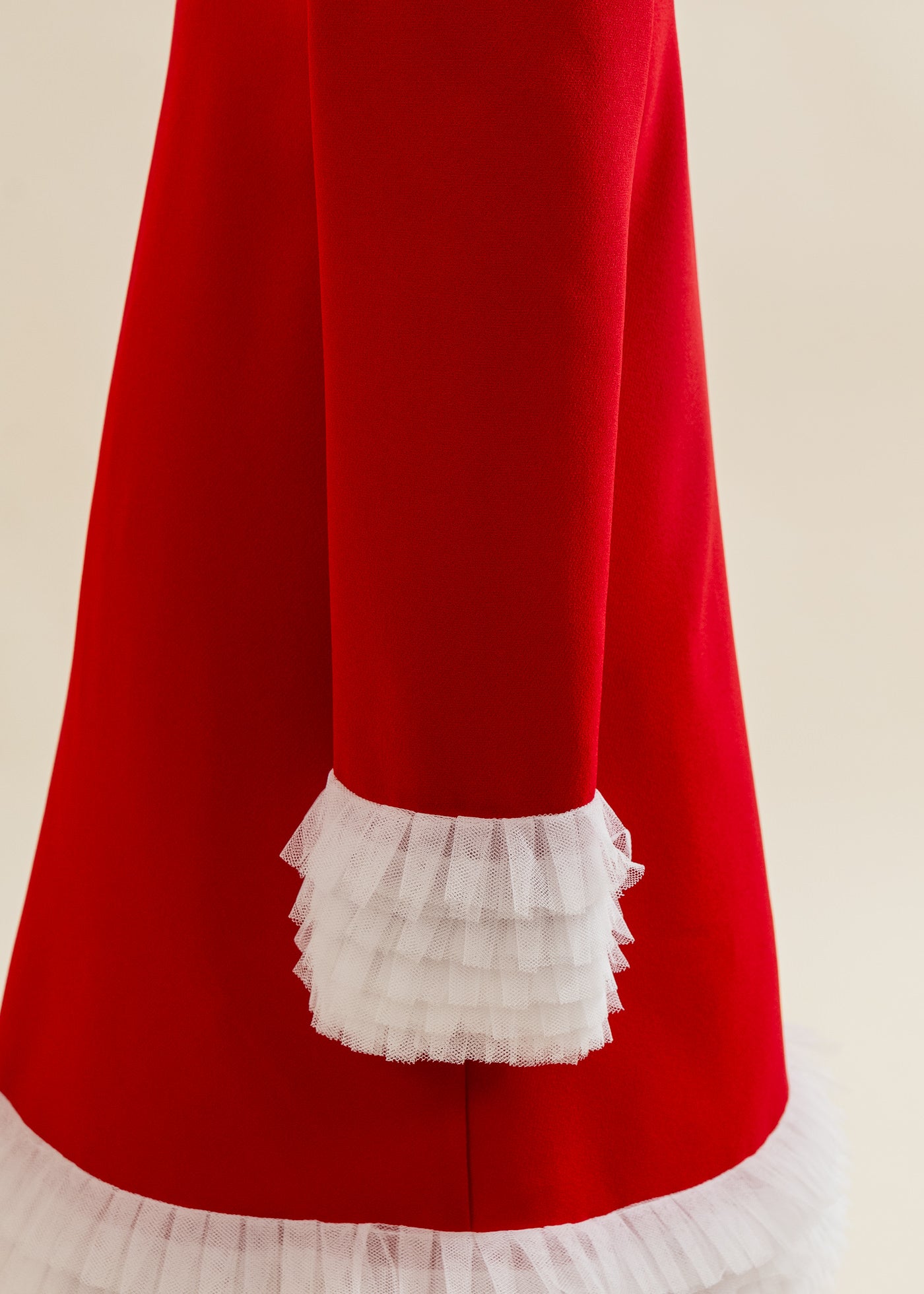 Rochita Rosie Cu Volanase Plisate Tull Crem AnneBebe