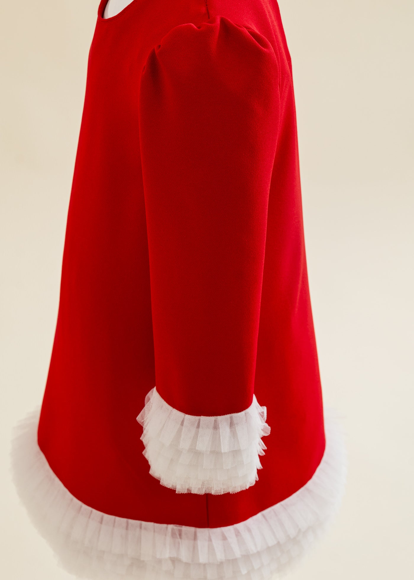 Rochita Rosie Cu Volanase Plisate Tull Crem AnneBebe