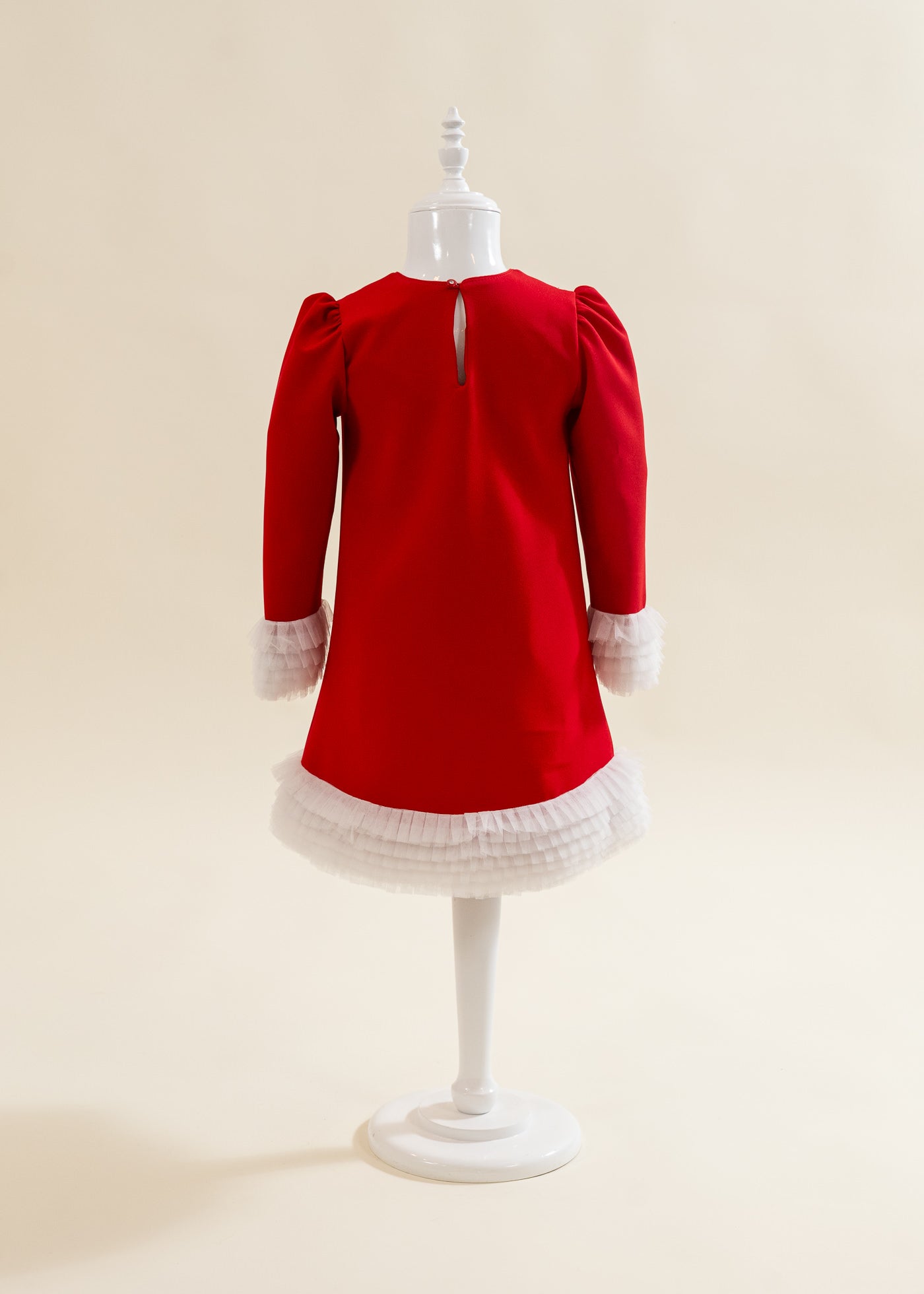 Rochita Rosie Cu Volanase Plisate Tull Crem AnneBebe