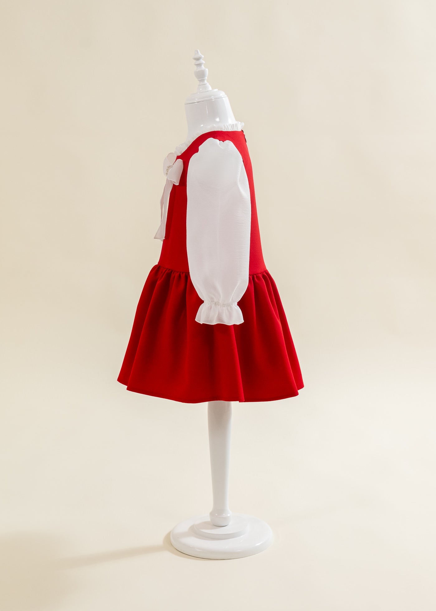 Rochita Rosie Funda Crem Cu Perle AnneBebe