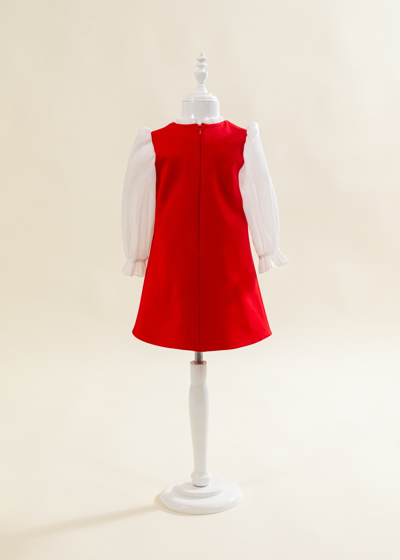 Rochita Rosie Cu Perle La Gat Si Buzunare AnneBebe